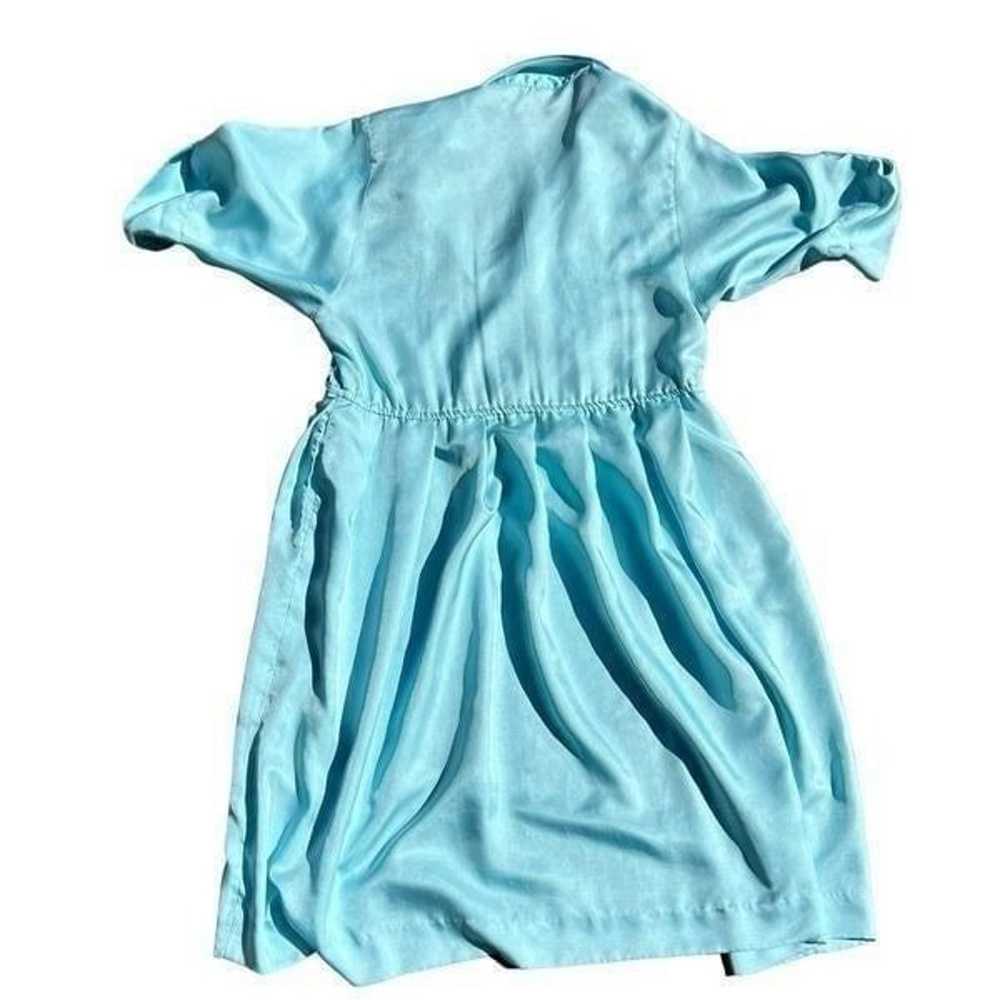 LESLIE FAY PETITES Vintage Blue Dress W/Pockets S… - image 2