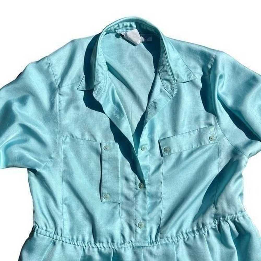 LESLIE FAY PETITES Vintage Blue Dress W/Pockets S… - image 3