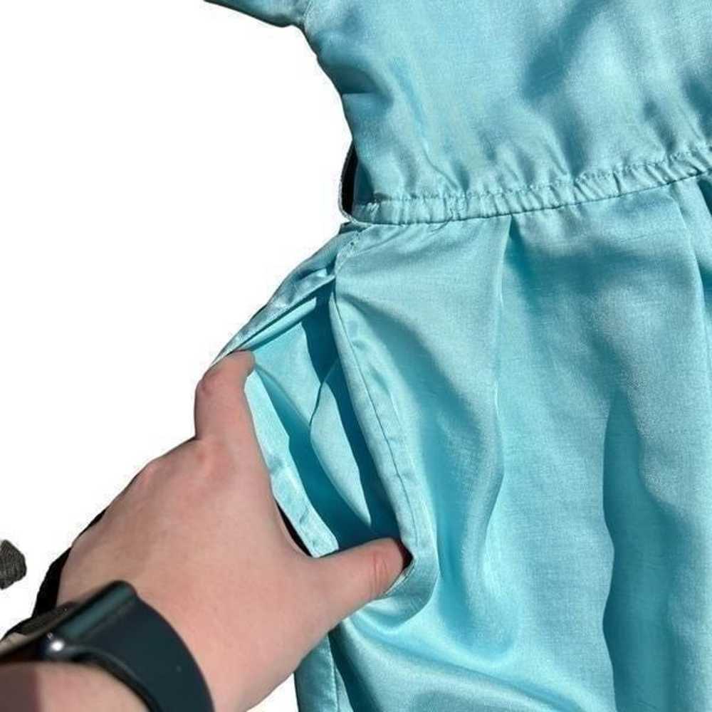 LESLIE FAY PETITES Vintage Blue Dress W/Pockets S… - image 4