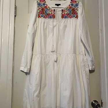 JCrew embroidered shift dress! - image 1