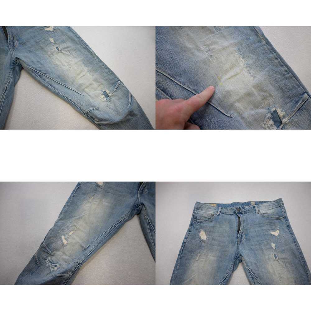 Vintage Smoke Rise Biker Jeans Distressed Blue Sl… - image 4