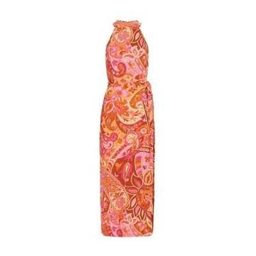 RIXO Pink printed halter maxi Celeste Dress Size s