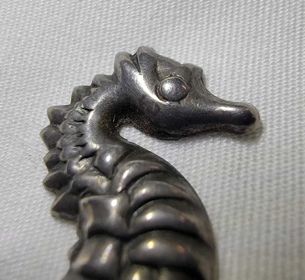 Sterling silver seahorse screw back earrings - image 11