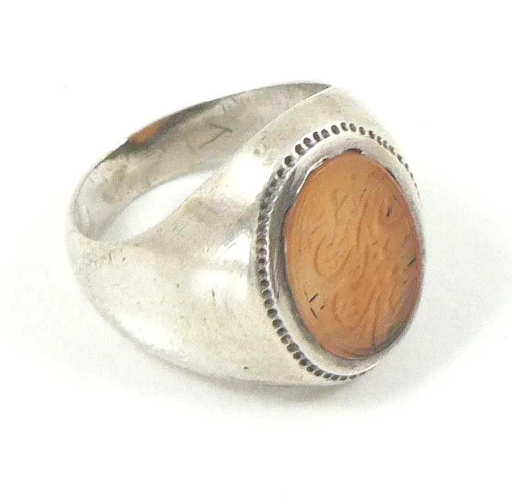 Oval Carnelian Ancient Intaglio in Silver Setting… - image 6