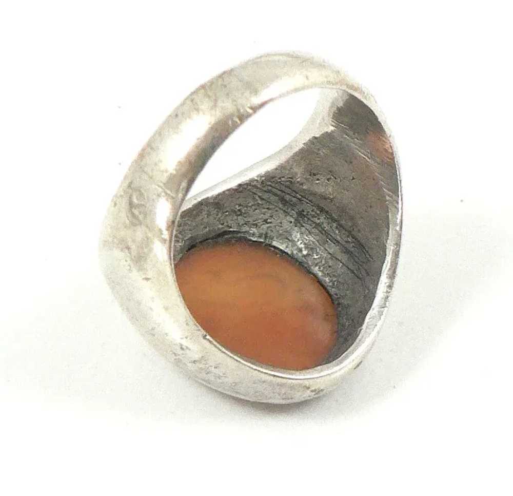 Oval Carnelian Ancient Intaglio in Silver Setting… - image 8