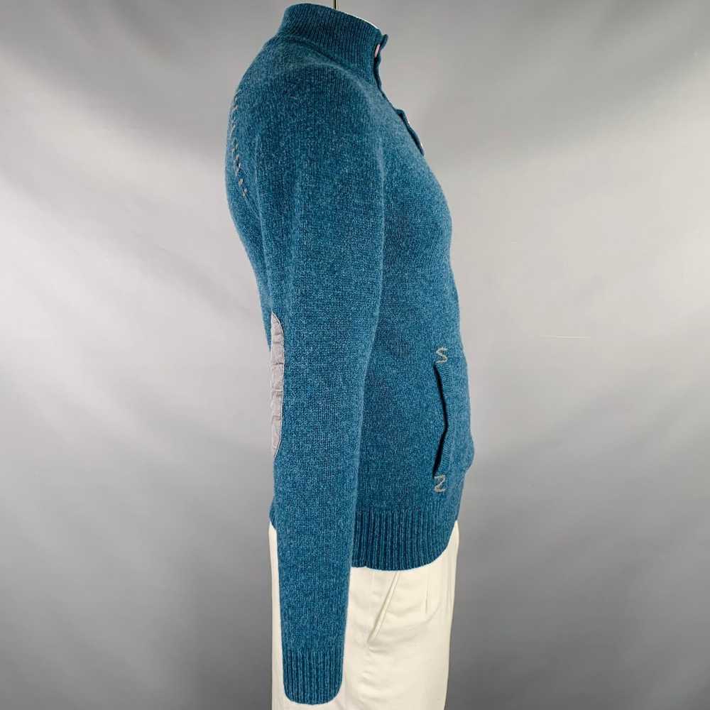 Brooklyn Industries Blue Grey Knit Lambswool Half… - image 3