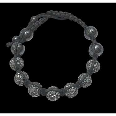 Other Rhinestone Hematite Macrame Bracelet - image 1