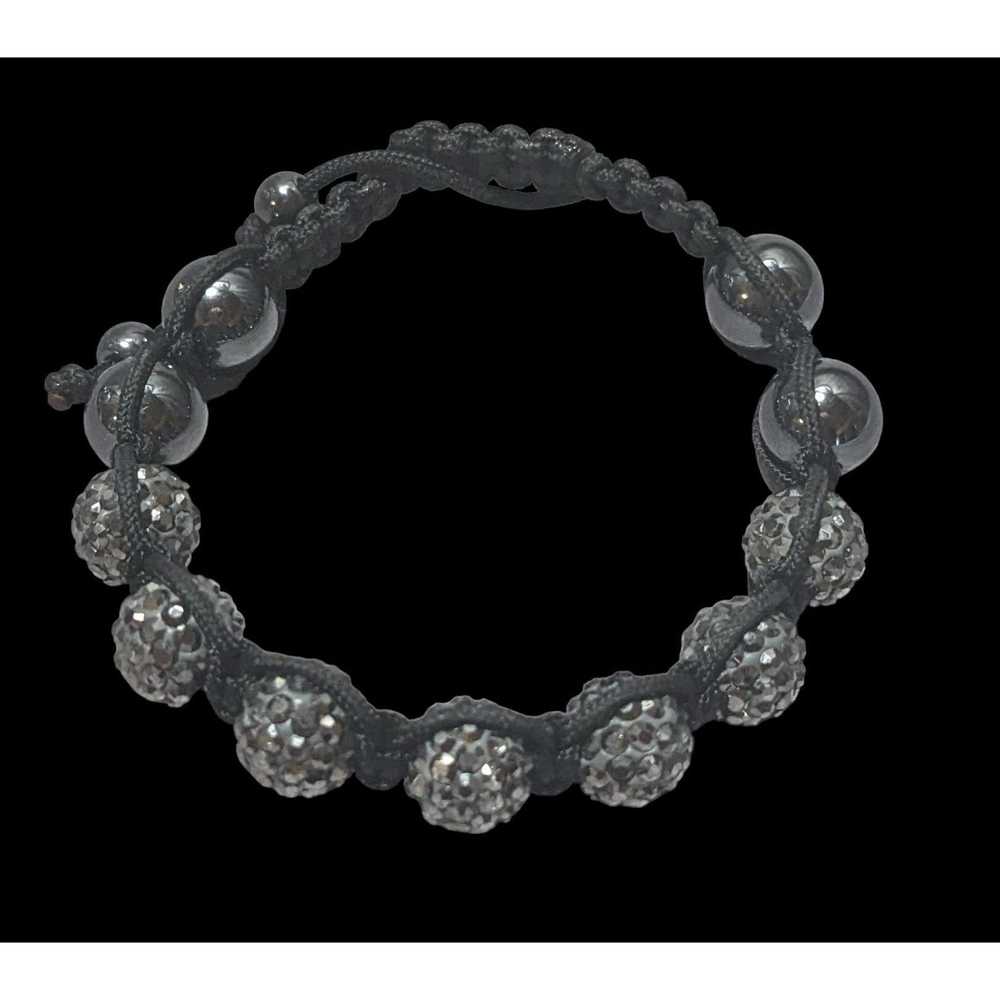 Other Rhinestone Hematite Macrame Bracelet - image 2