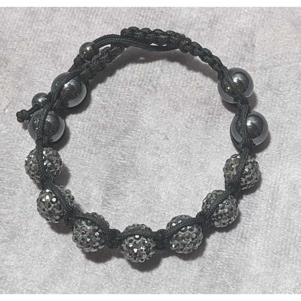 Other Rhinestone Hematite Macrame Bracelet - image 7