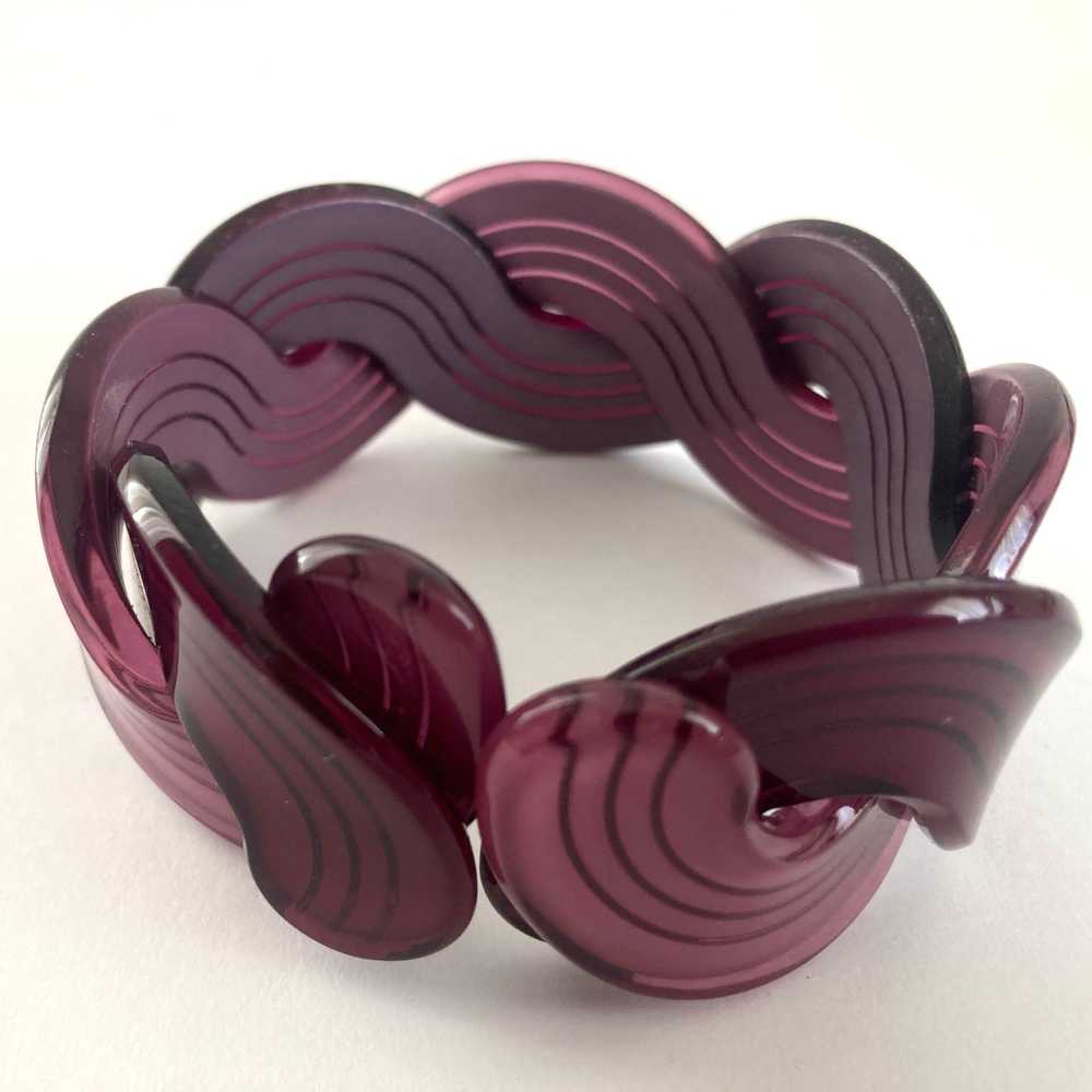 Purple Lucite Woven Bracelet - image 1