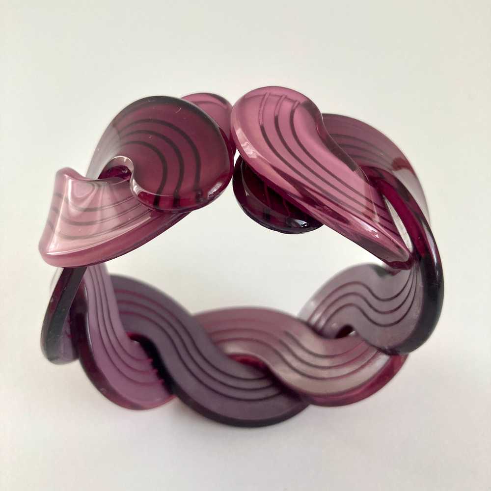 Purple Lucite Woven Bracelet - image 2