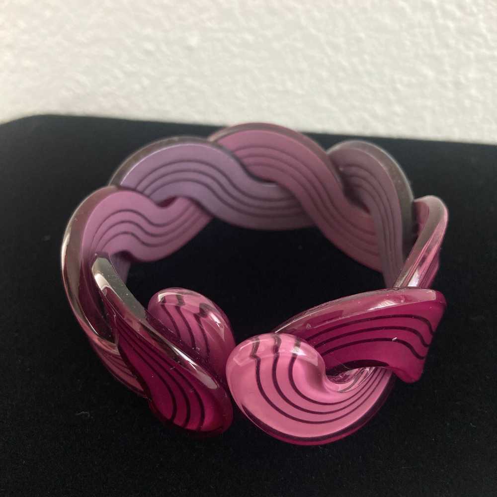 Purple Lucite Woven Bracelet - image 3