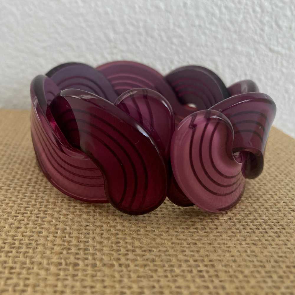 Purple Lucite Woven Bracelet - image 4