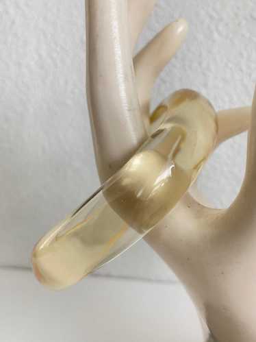 Mid-Century Clear Lucite Wave Bangle