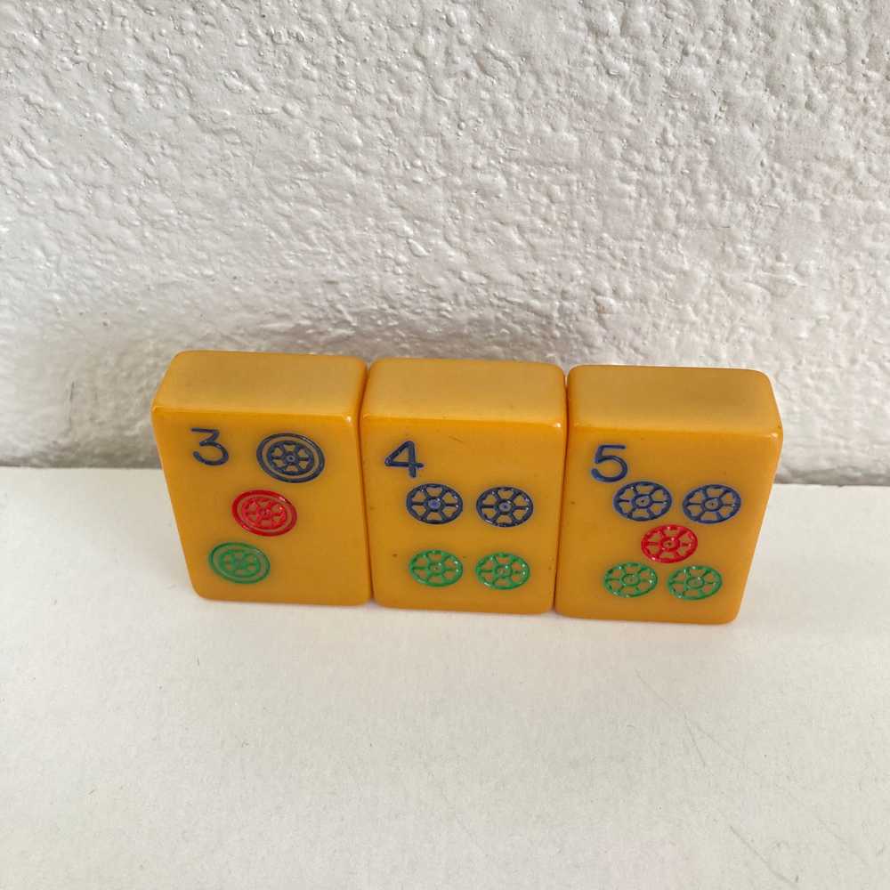 Bakelite Mahjong 3 Tile Brooch Artist Signed - image 4