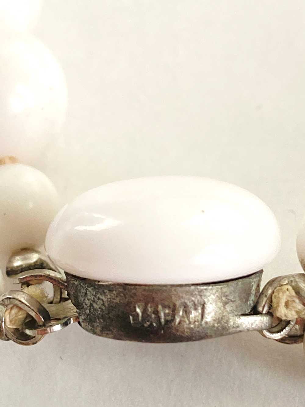 Double Strand White Beaded Necklace Marked Japan - image 4