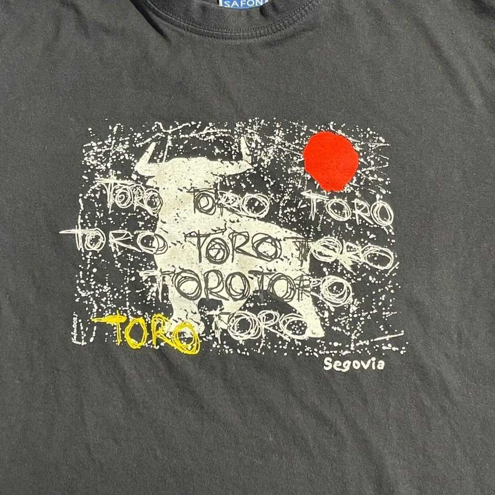 Vintage Segovia Spain Toro Bull Graphic Safon Bla… - image 2