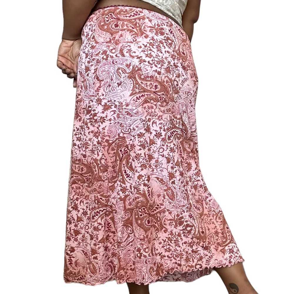 VTG Pink Paisley Maxi Skirt (L) - image 3