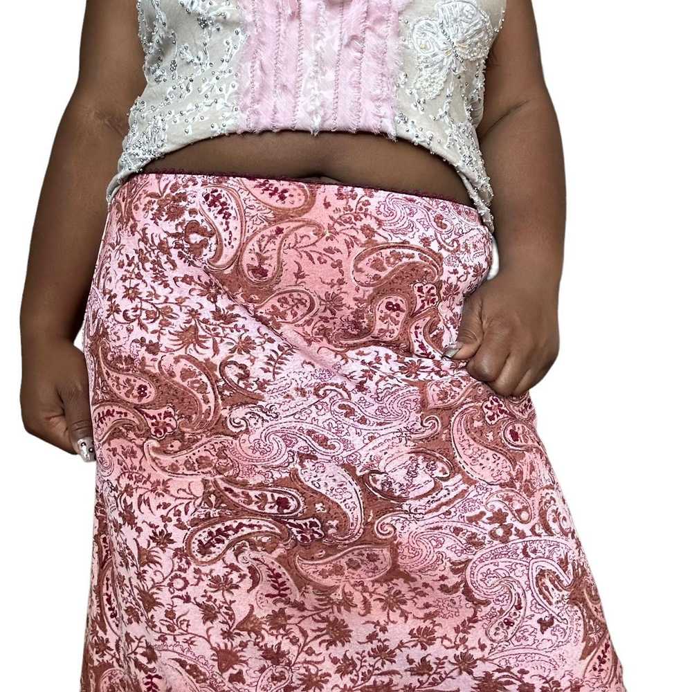 VTG Pink Paisley Maxi Skirt (L) - image 5