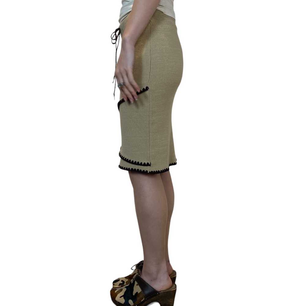 Y2K Cream Knit Midi Skirt (xs) - image 2