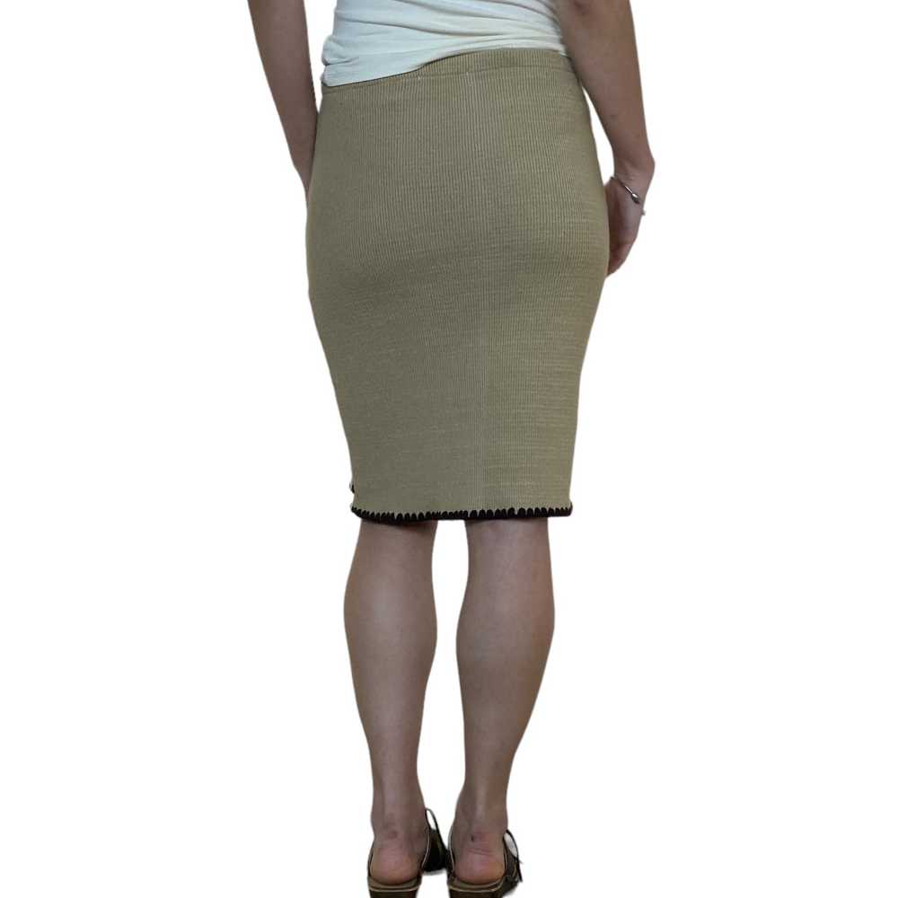 Y2K Cream Knit Midi Skirt (xs) - image 3