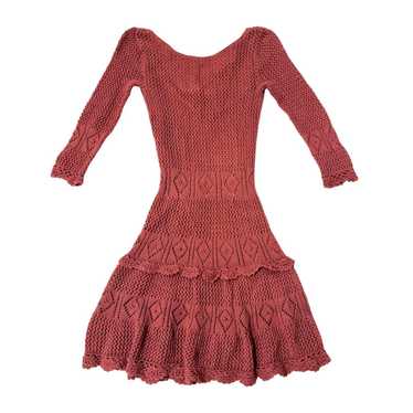 2000s Desert Rose Crochet Mini Dress (S) - image 1