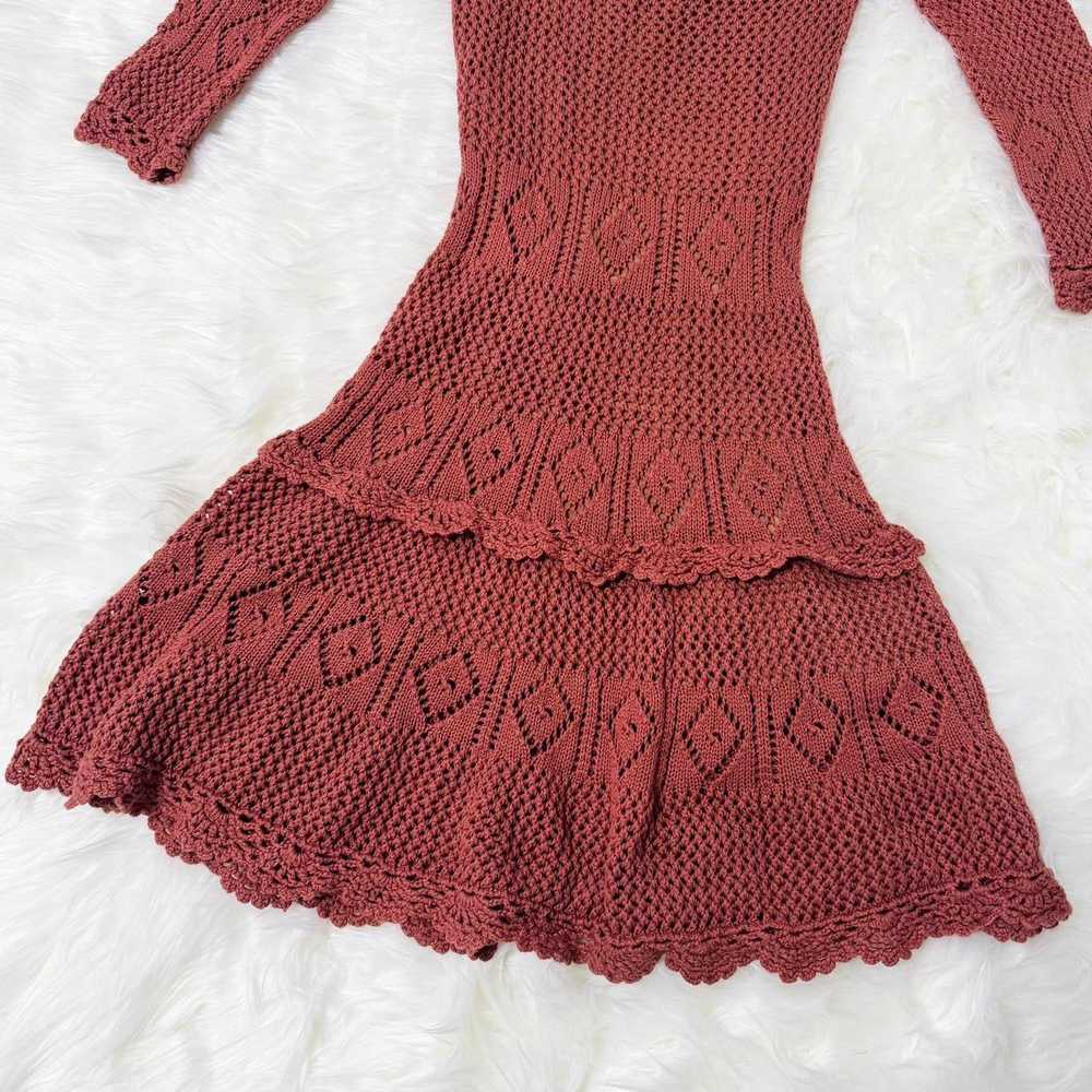 2000s Desert Rose Crochet Mini Dress (S) - image 2