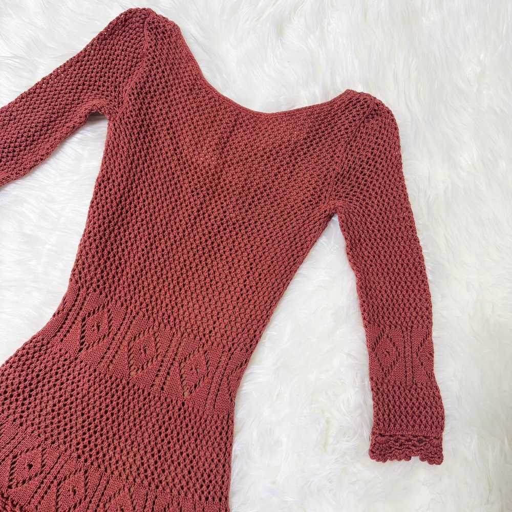 2000s Desert Rose Crochet Mini Dress (S) - image 3