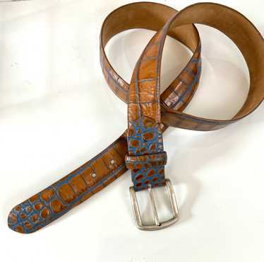 Two-Tone Croc-Embossed belt made in Italy - image 1