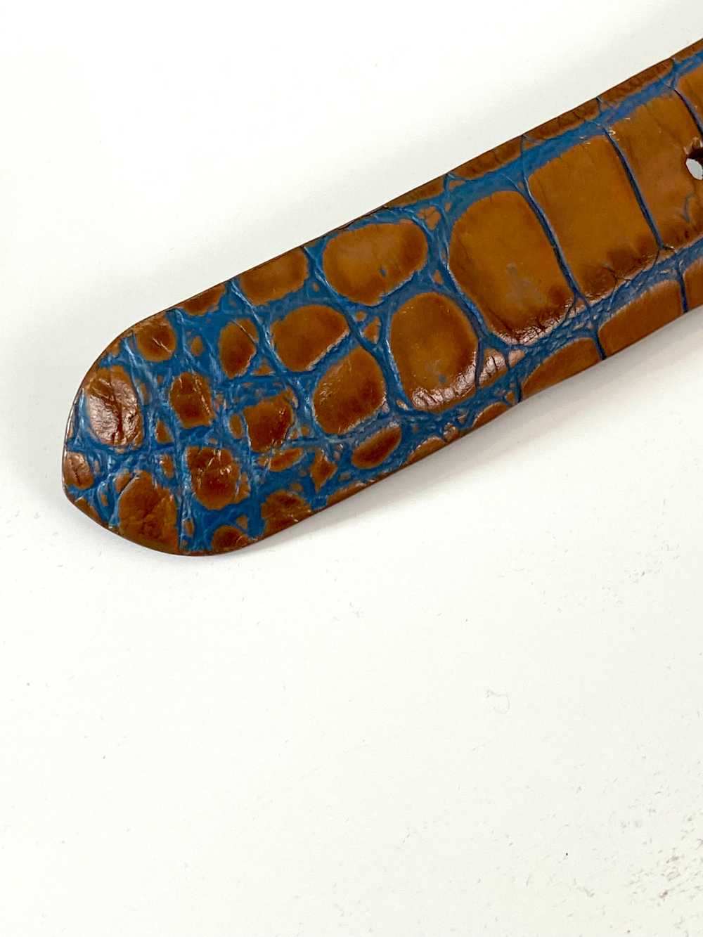 Two-Tone Croc-Embossed belt made in Italy - image 3