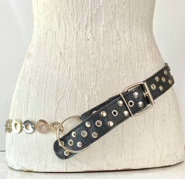 Black and silver chain belt - image 1