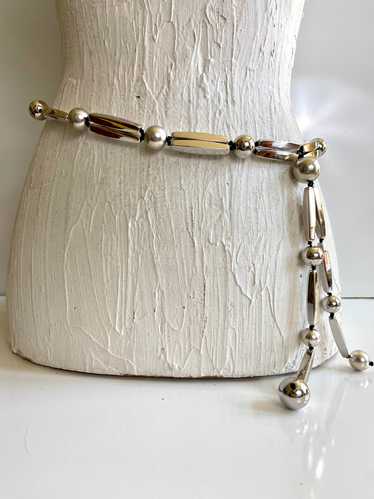 Silver tone waist belt