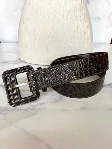 Croc leather belt