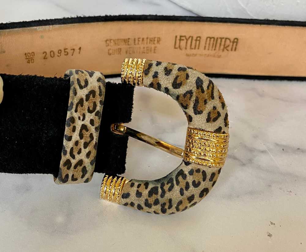 Cheetah print buckle vintage retro 80s 90s belt - image 6