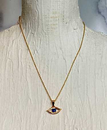 Evil eye gold necklace