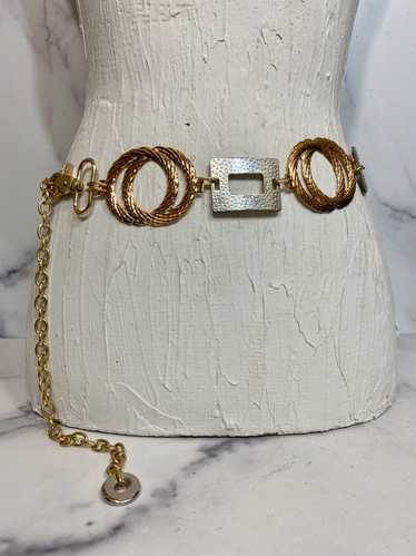 Gold and silver linked chain