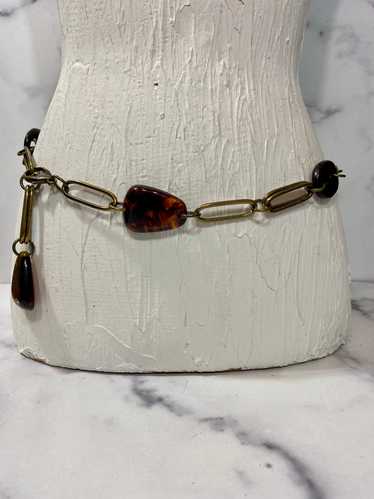 Vintage Brown Acrylic Chain Belt