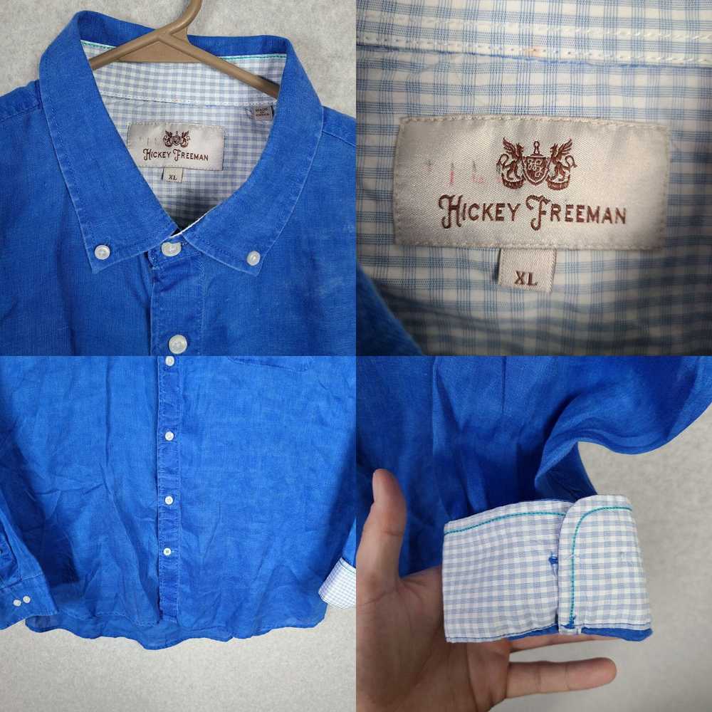 Vintage Hickey Freeman Shirt Mens XL 100% Linen S… - image 4