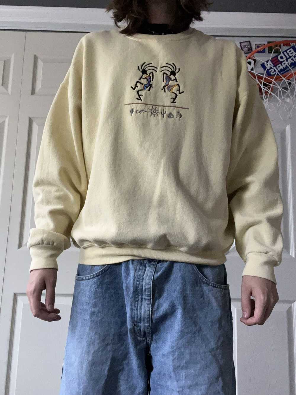 Jerzees × Vintage Yellow Pullover Sweatshirt - image 3