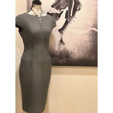 Anne Klein Anne Klein Gray MIDI Sheath Dress Size… - image 1