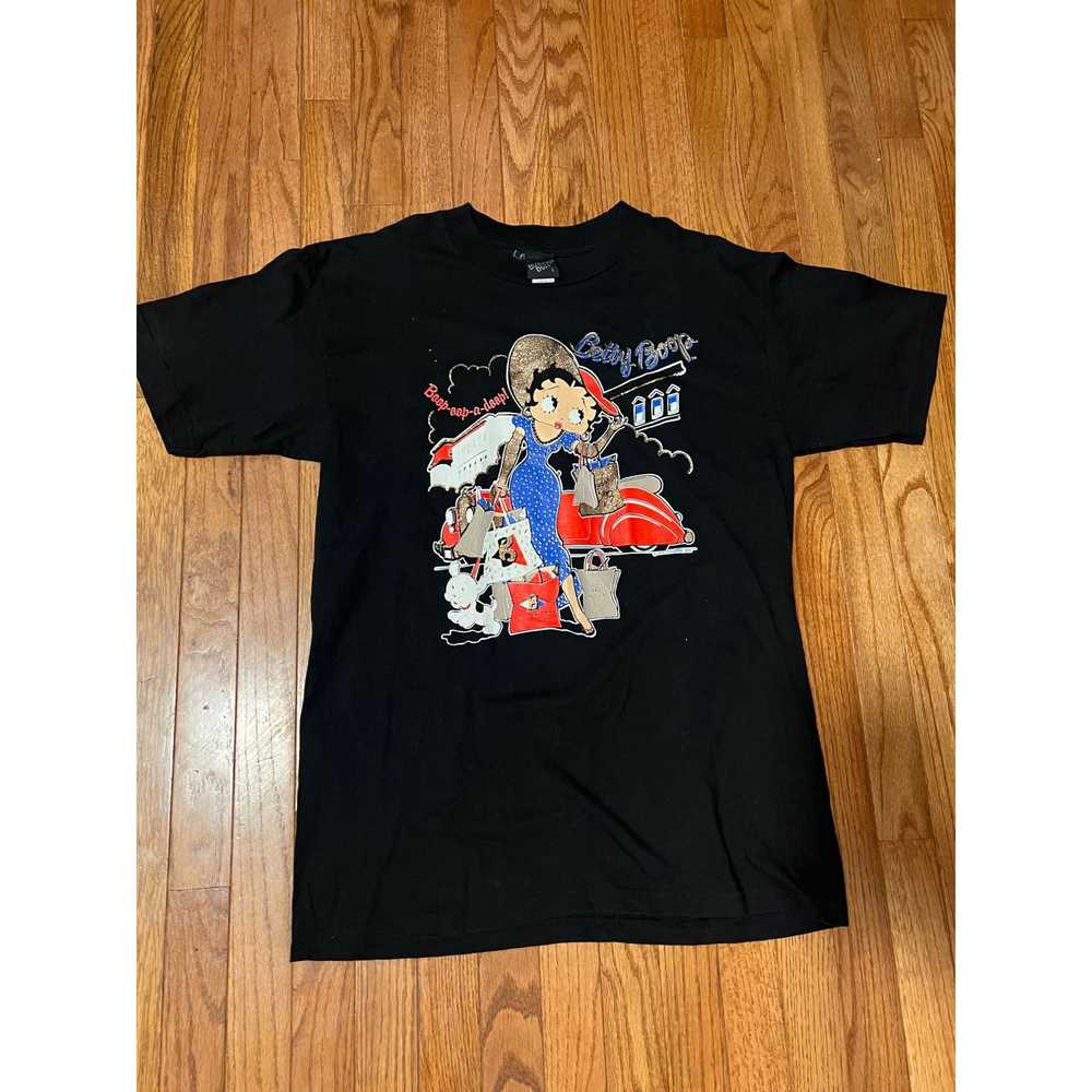 Other Vintage Diamond Dust Betty Boop Black T-shi… - image 1