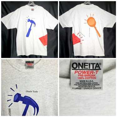 Y2K Oracle Single Stitch 2000 Tshirt Oneita Sz XL 
