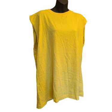 Vintage Bright YELLOW mesh Vintage Tank Top 90's … - image 1