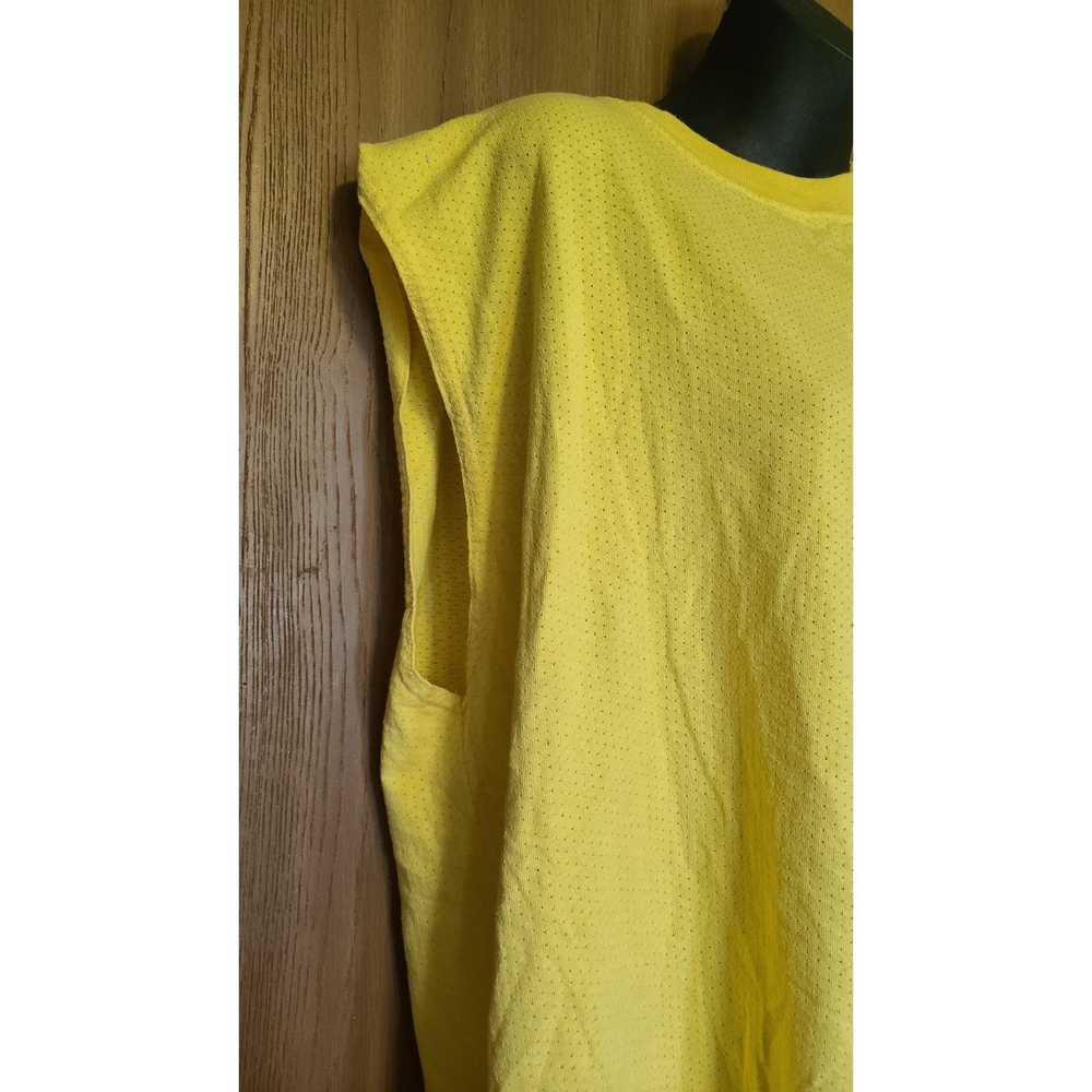 Vintage Bright YELLOW mesh Vintage Tank Top 90's … - image 4