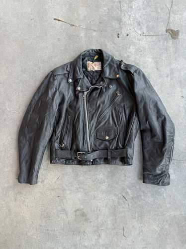 Vintage 1950s leather motorcycle biker jacket