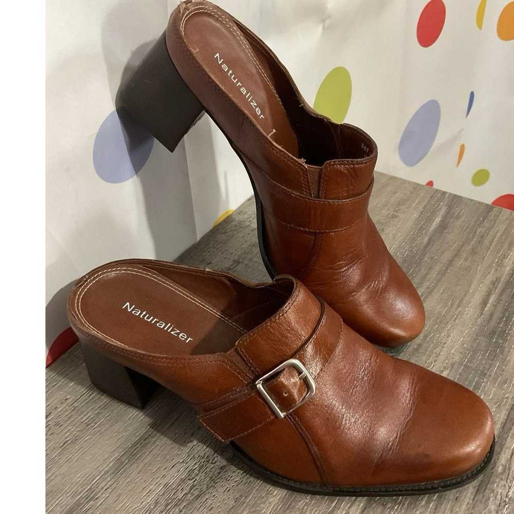 Other Naturalizer Brown Buckle Accent Mule Heels … - image 3