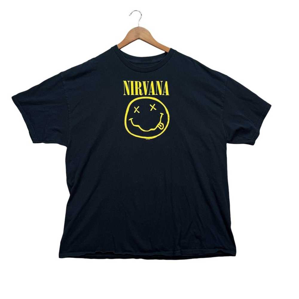 Vtg Nirvana Smiley T-Shirt Rock Band Tee Grunge R… - image 1