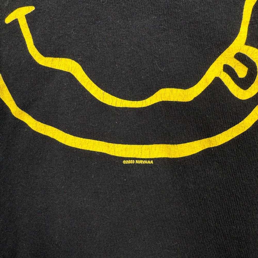 Vtg Nirvana Smiley T-Shirt Rock Band Tee Grunge R… - image 3