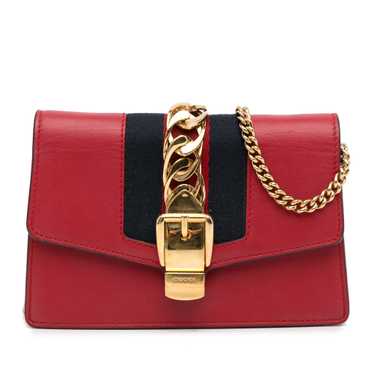 Red Gucci Super Mini Sylvie Chain Bag
