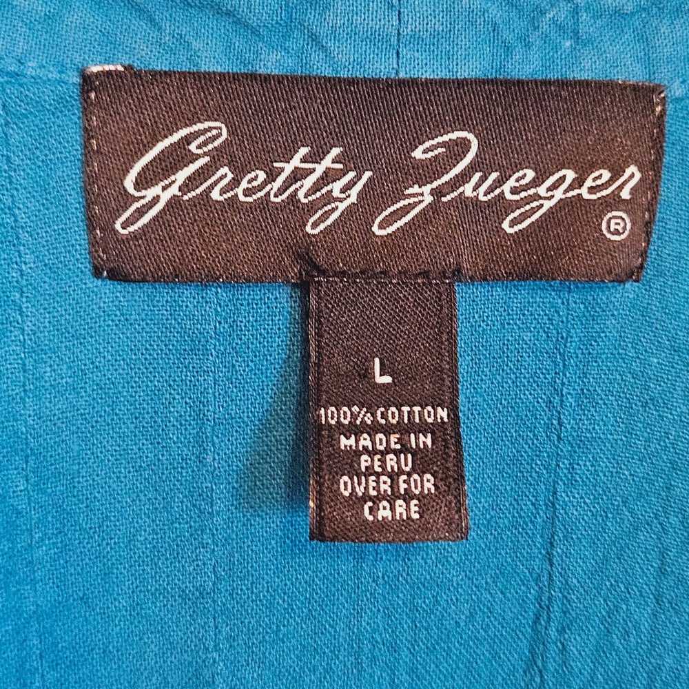 Gretty Zueger Blue Teal Alejandra Cotton Button F… - image 11